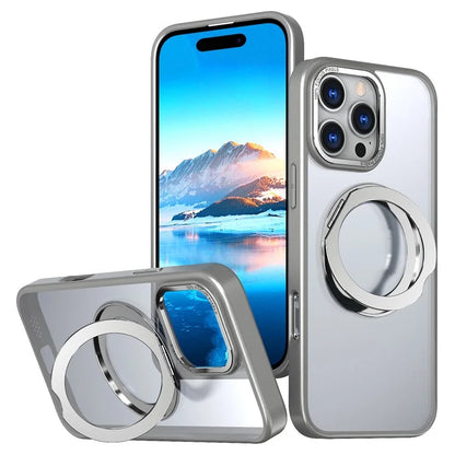 For iPhone 16 Pro Case TPU+Acrylic Kickstand Phone Cover Compatible with MagSafe