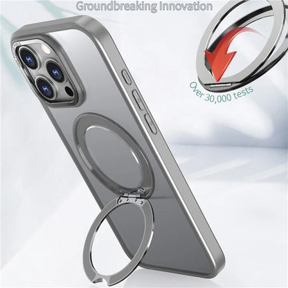 For iPhone 16 Pro Case TPU+Acrylic Kickstand Phone Cover Compatible with MagSafe