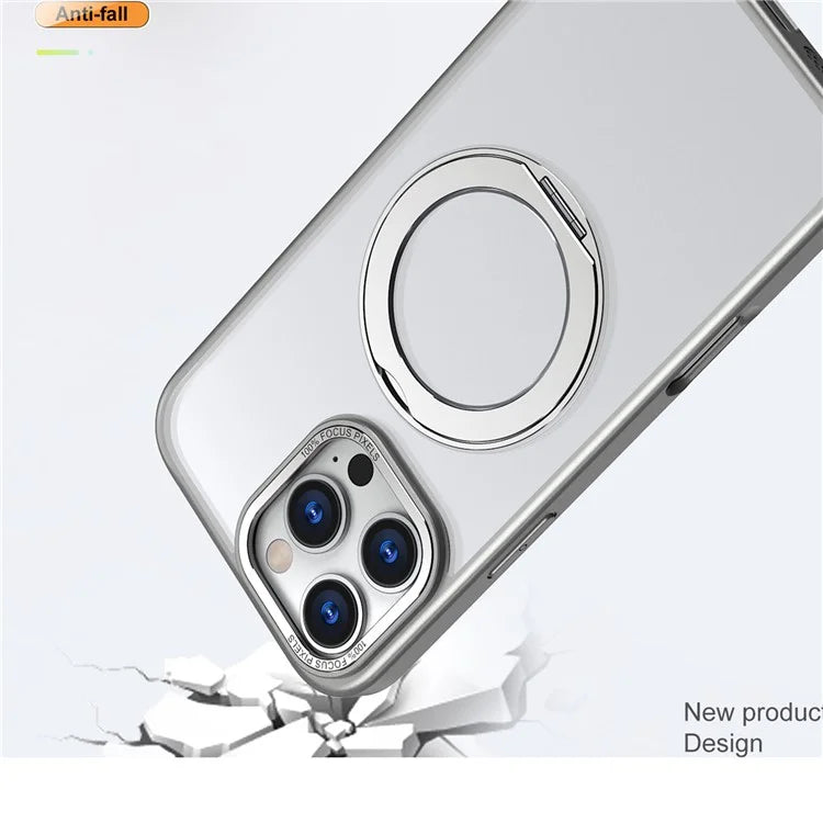 For iPhone 16 Pro Case TPU+Acrylic Kickstand Phone Cover Compatible with MagSafe