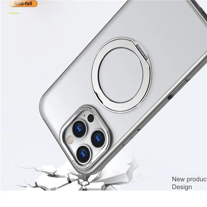 For iPhone 16 Pro Case TPU+Acrylic Kickstand Phone Cover Compatible with MagSafe