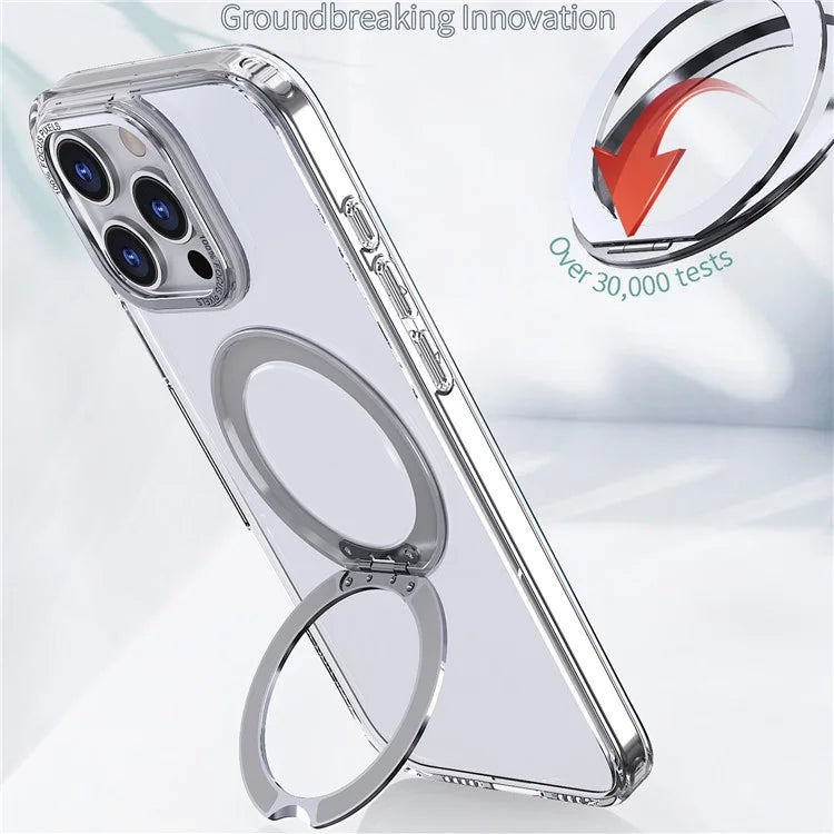 For iPhone 16 Pro Case TPU+Acrylic Kickstand Phone Cover Compatible with MagSafe