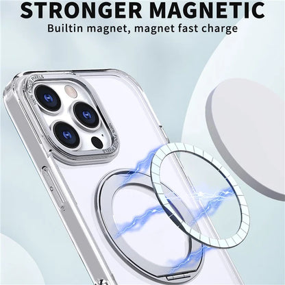 For iPhone 16 Pro Case TPU+Acrylic Kickstand Phone Cover Compatible with MagSafe