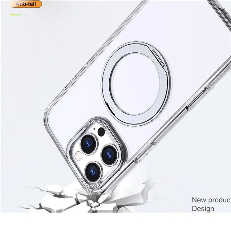 For iPhone 16 Pro Case TPU+Acrylic Kickstand Phone Cover Compatible with MagSafe
