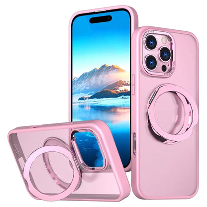 For iPhone 16 Pro Case TPU+Acrylic Kickstand Phone Cover Compatible with MagSafe