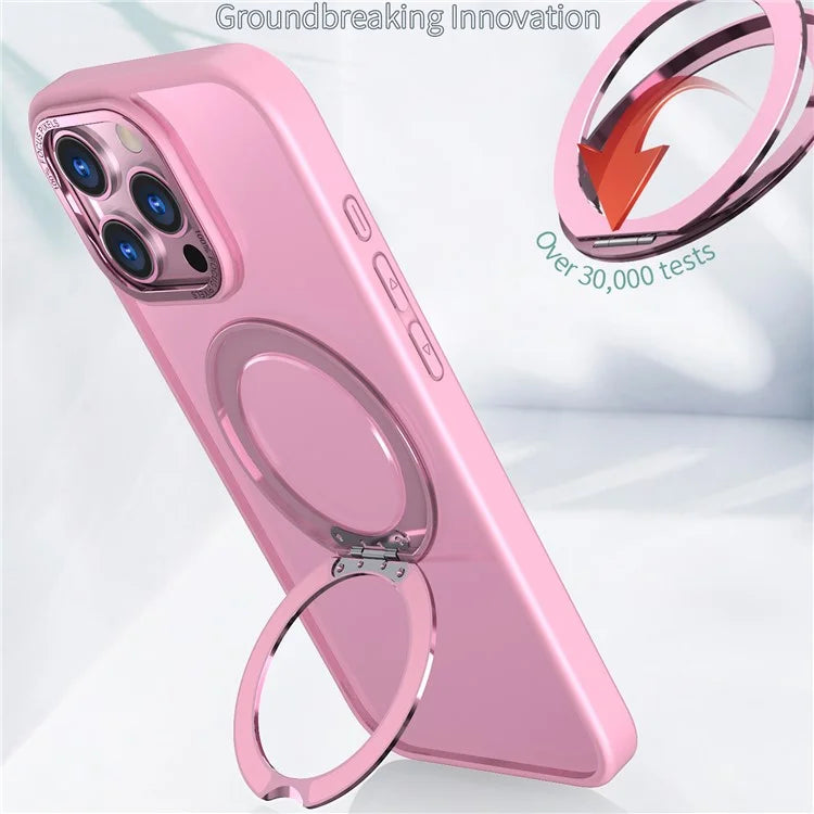 For iPhone 16 Pro Case TPU+Acrylic Kickstand Phone Cover Compatible with MagSafe
