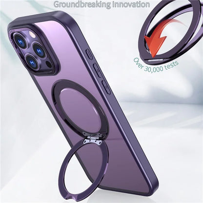 For iPhone 16 Pro Case TPU+Acrylic Kickstand Phone Cover Compatible with MagSafe