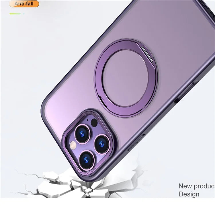 For iPhone 16 Pro Case TPU+Acrylic Kickstand Phone Cover Compatible with MagSafe
