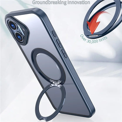 For iPhone 16 Plus Case Compatible with MagSafe TPU+Acrylic Kickstand Phone Cover