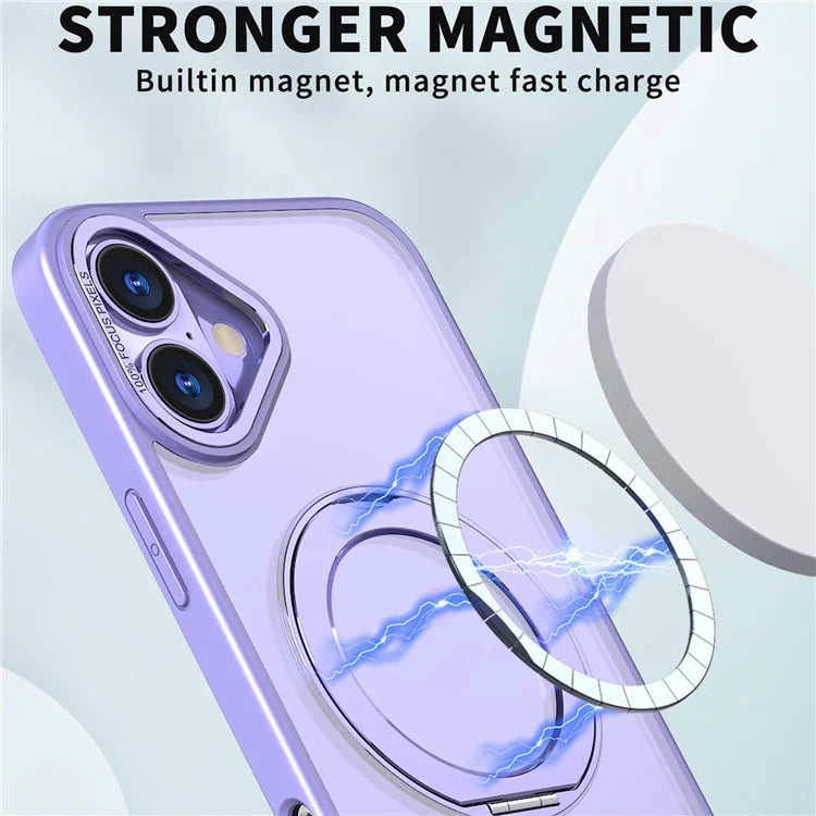 For iPhone 16 Plus Case Compatible with MagSafe TPU+Acrylic Kickstand Phone Cover