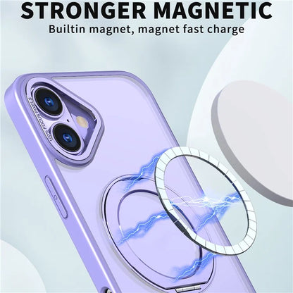 For iPhone 16 Plus Case Compatible with MagSafe TPU+Acrylic Kickstand Phone Cover
