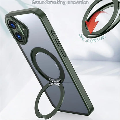 For iPhone 16 Plus Case Compatible with MagSafe TPU+Acrylic Kickstand Phone Cover