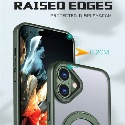 For iPhone 16 Plus Case Compatible with MagSafe TPU+Acrylic Kickstand Phone Cover