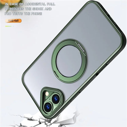 For iPhone 16 Plus Case Compatible with MagSafe TPU+Acrylic Kickstand Phone Cover