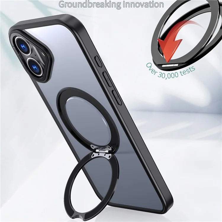 For iPhone 16 Plus Case Compatible with MagSafe TPU+Acrylic Kickstand Phone Cover