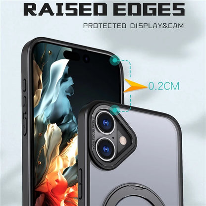 For iPhone 16 Plus Case Compatible with MagSafe TPU+Acrylic Kickstand Phone Cover