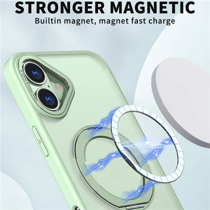 For iPhone 16 Plus Case Compatible with MagSafe TPU+Acrylic Kickstand Phone Cover