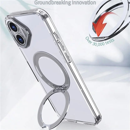 For iPhone 16 Plus Case Compatible with MagSafe TPU+Acrylic Kickstand Phone Cover