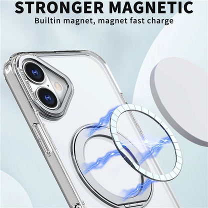 For iPhone 16 Plus Case Compatible with MagSafe TPU+Acrylic Kickstand Phone Cover