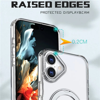 For iPhone 16 Plus Case Compatible with MagSafe TPU+Acrylic Kickstand Phone Cover