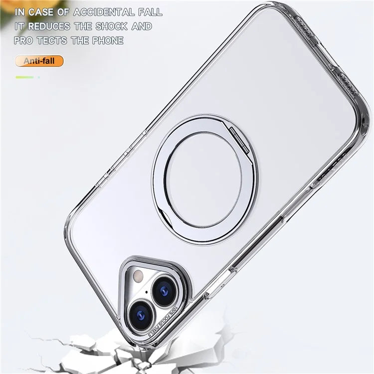 For iPhone 16 Plus Case Compatible with MagSafe TPU+Acrylic Kickstand Phone Cover