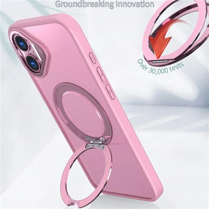 For iPhone 16 Plus Case Compatible with MagSafe TPU+Acrylic Kickstand Phone Cover