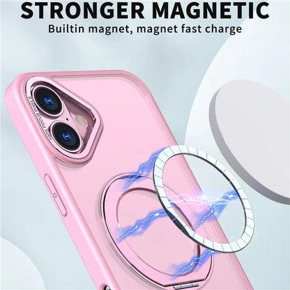 For iPhone 16 Plus Case Compatible with MagSafe TPU+Acrylic Kickstand Phone Cover