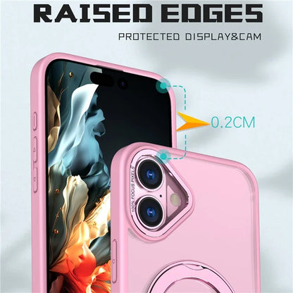 For iPhone 16 Plus Case Compatible with MagSafe TPU+Acrylic Kickstand Phone Cover