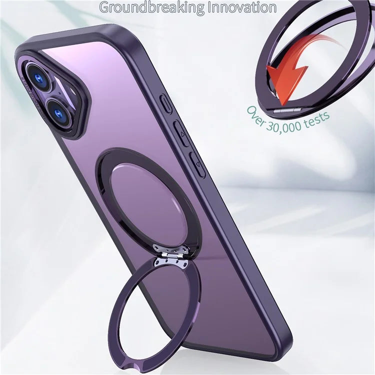 For iPhone 16 Plus Case Compatible with MagSafe TPU+Acrylic Kickstand Phone Cover