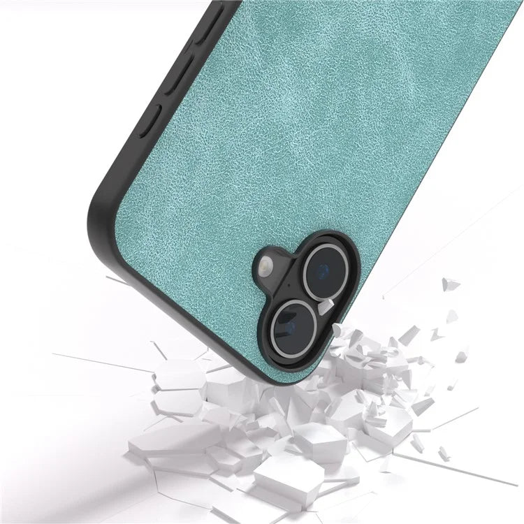 For iPhone 16 Plus Case PU Leather PC TPU 3 Layer Hybrid Phone Cover