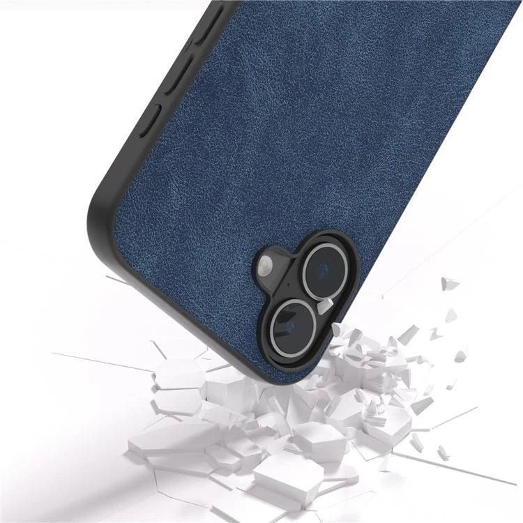 For iPhone 16 Plus Case PU Leather PC TPU 3 Layer Hybrid Phone Cover