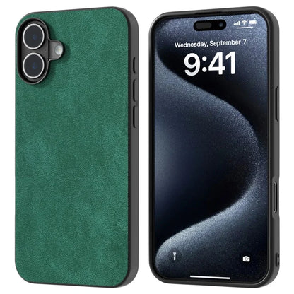 For iPhone 16 Plus Case PU Leather PC TPU 3 Layer Hybrid Phone Cover