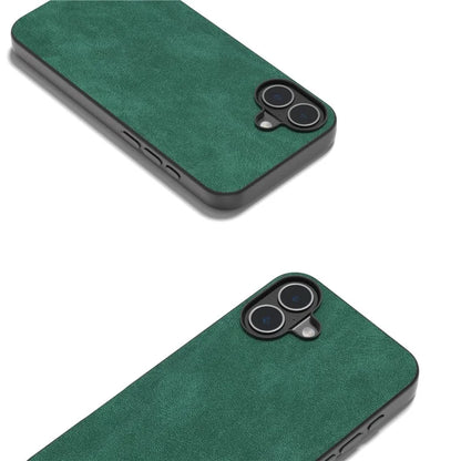 For iPhone 16 Plus Case PU Leather PC TPU 3 Layer Hybrid Phone Cover
