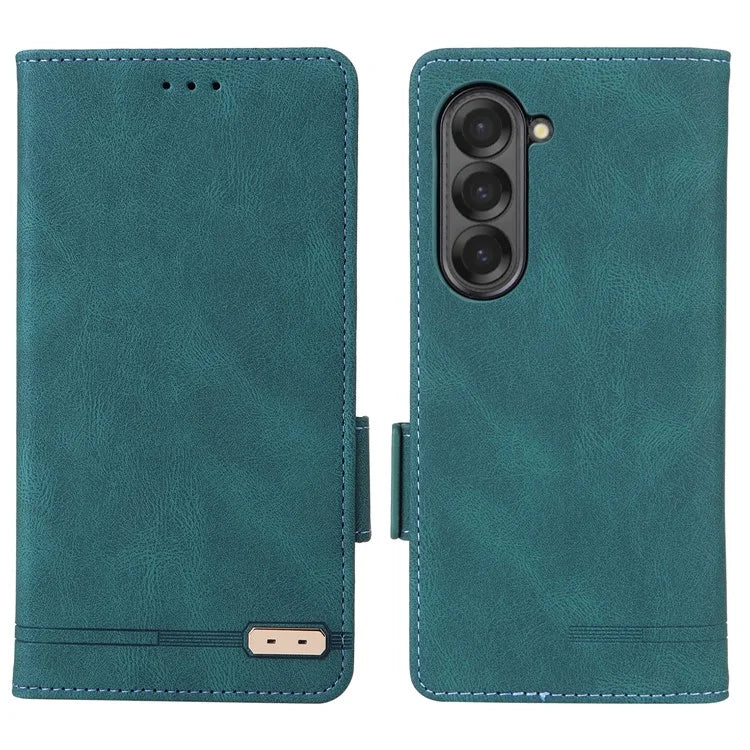 For Samsung Galaxy Z Fold6 5G Case Wallet Leather Folding Phone Cover Hardware Decor