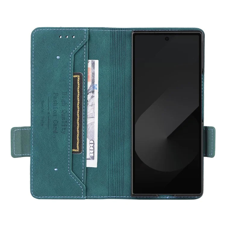 For Samsung Galaxy Z Fold6 5G Case Wallet Leather Folding Phone Cover Hardware Decor