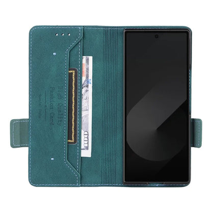 For Samsung Galaxy Z Fold6 5G Case Wallet Leather Folding Phone Cover Hardware Decor
