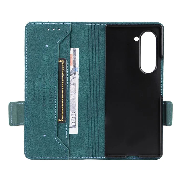 For Samsung Galaxy Z Fold6 5G Case Wallet Leather Folding Phone Cover Hardware Decor