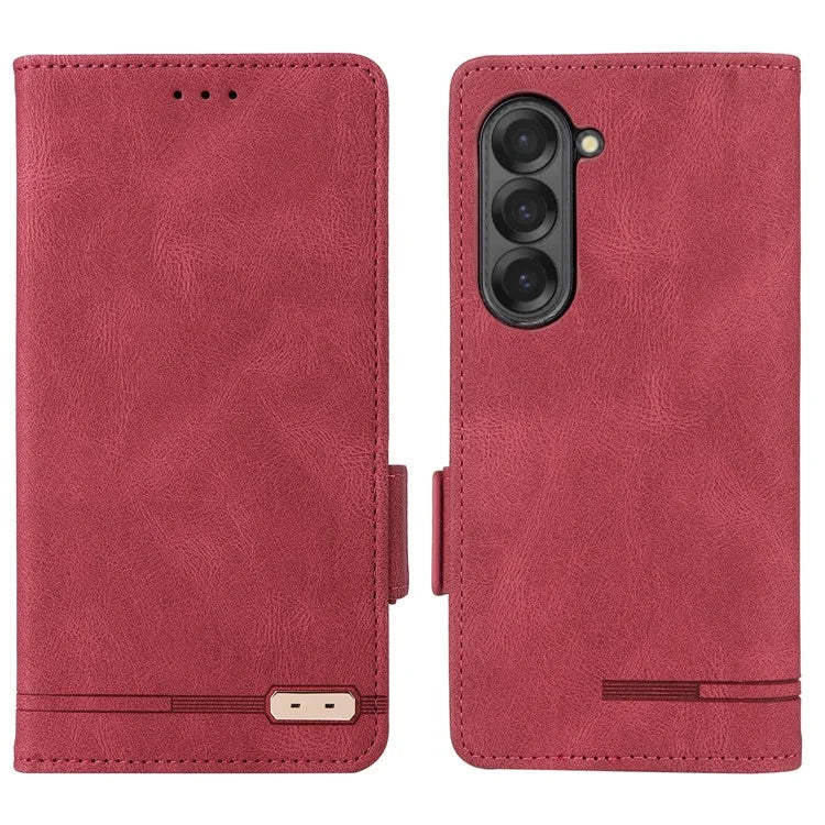 For Samsung Galaxy Z Fold6 5G Case Wallet Leather Folding Phone Cover Hardware Decor