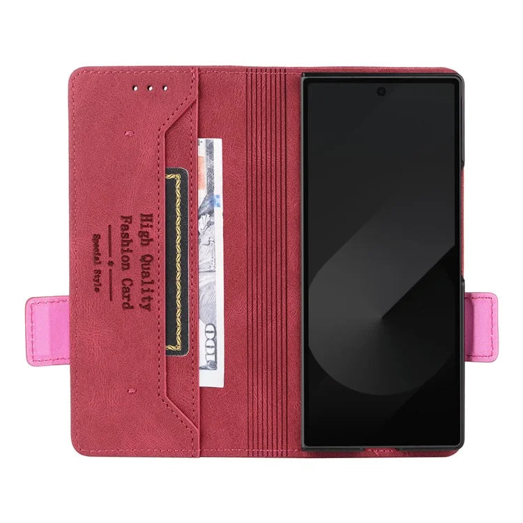 For Samsung Galaxy Z Fold6 5G Case Wallet Leather Folding Phone Cover Hardware Decor