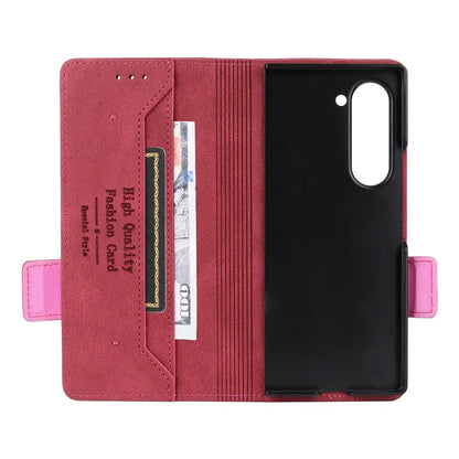 For Samsung Galaxy Z Fold6 5G Case Wallet Leather Folding Phone Cover Hardware Decor