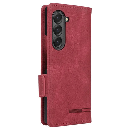 For Samsung Galaxy Z Fold6 5G Case Wallet Leather Folding Phone Cover Hardware Decor
