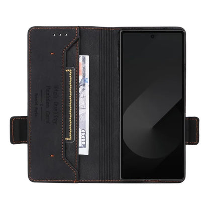 For Samsung Galaxy Z Fold6 5G Case Wallet Leather Folding Phone Cover Hardware Decor