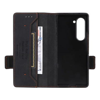 For Samsung Galaxy Z Fold6 5G Case Wallet Leather Folding Phone Cover Hardware Decor
