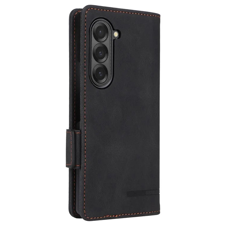 For Samsung Galaxy Z Fold6 5G Case Wallet Leather Folding Phone Cover Hardware Decor