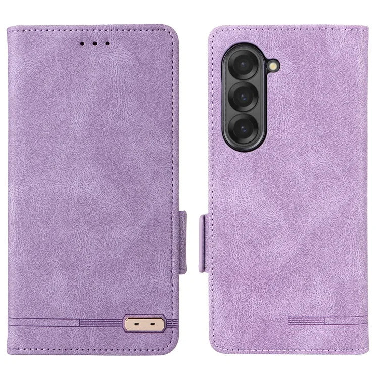 For Samsung Galaxy Z Fold6 5G Case Wallet Leather Folding Phone Cover Hardware Decor
