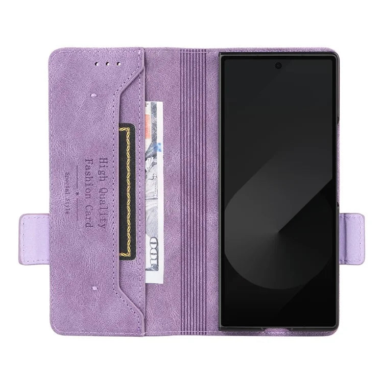 For Samsung Galaxy Z Fold6 5G Case Wallet Leather Folding Phone Cover Hardware Decor
