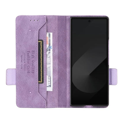For Samsung Galaxy Z Fold6 5G Case Wallet Leather Folding Phone Cover Hardware Decor