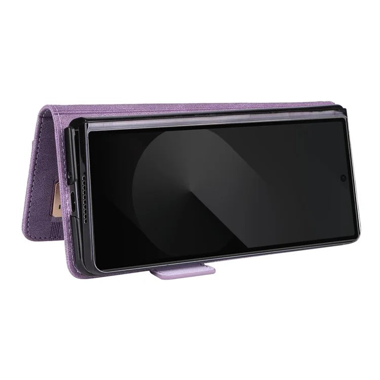 For Samsung Galaxy Z Fold6 5G Case Wallet Leather Folding Phone Cover Hardware Decor