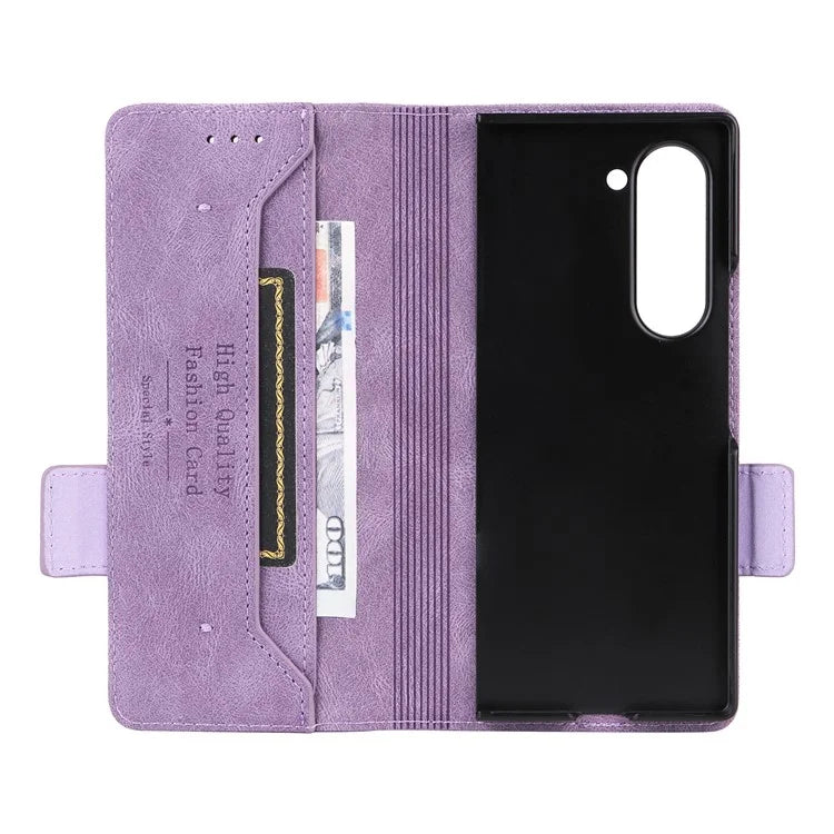 For Samsung Galaxy Z Fold6 5G Case Wallet Leather Folding Phone Cover Hardware Decor