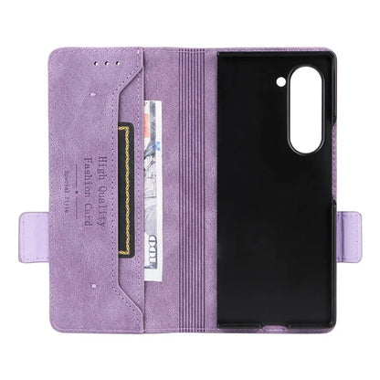 For Samsung Galaxy Z Fold6 5G Case Wallet Leather Folding Phone Cover Hardware Decor