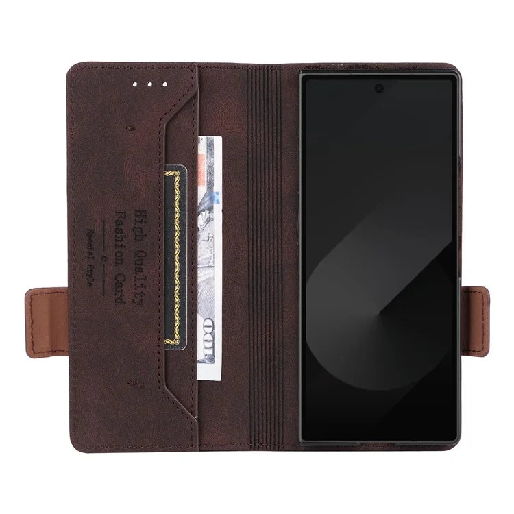 For Samsung Galaxy Z Fold6 5G Case Wallet Leather Folding Phone Cover Hardware Decor